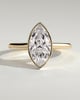 Stella - Marquise Solitaire with Cathedral Bezel Setting - 18k Yellow Gold
