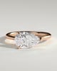 Suki - Pear East West Claw Solitaire with Raised Basket Gallery Engagement Ring - 18k Rose Gold