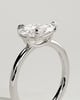 Suki - Pear East West Claw Solitaire with Raised Basket Gallery Engagement Ring - 18k White Gold