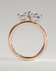 Tahlia - Pear and Emerald Toi Et Moi with Hidden Halo - 18k Rose Gold / 18k White Gold