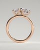 Tahlia - Pear and Emerald Toi Et Moi with Hidden Halo - 18k Rose Gold