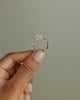 Taryn - Elongated Cushion East West Claw Solitaire with Wave Band Engagement Ring - 18k Yellow Gold