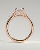 Taylor - Elongated Cushion 4 Claw Solitaire with Bezel Frame and Star Set Accent Stones and Milgrain Engagement Ring - 18k Rose Gold