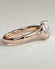 Taylor - Elongated Cushion 4 Claw Solitaire with Bezel Frame and Star Set Accent Stones and Milgrain Engagement Ring - 18k Rose Gold