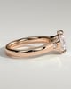 Taylor - Elongated Cushion 4 Claw Solitaire with Bezel Frame and Star Set Accent Stones and Milgrain Engagement Ring - 18k Rose Gold