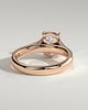 Taylor - Elongated Cushion 4 Claw Solitaire with Bezel Frame and Star Set Accent Stones and Milgrain Engagement Ring - 18k Rose Gold