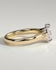 Taylor - Vintage Style Elongated Cushion Claw Solitaire with Bezel Frame and Star Set Accent Stones and Milgrain Engagement Ring - 18k Yellow Gold / 18k White Gold