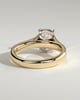 Taylor - Vintage Style Elongated Cushion Claw Solitaire with Bezel Frame and Star Set Accent Stones and Milgrain Engagement Ring - 18k Yellow Gold / 18k White Gold