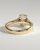 Taylor - Elongated Cushion 4 Claw Solitaire with Bezel Frame and Star Set Accent Stones and Milgrain Engagement Ring - 18k Yellow Gold