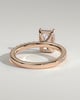 Thea - 4 Claw Pav Radiant Solitaire with Hidden Halo - 18k Rose Gold