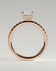 Thea - 4 Claw Pav Radiant Solitaire with Hidden Halo - 18k Rose Gold