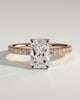 Thea - 4 Claw Pav Radiant Solitaire with Hidden Halo - 18k Rose Gold