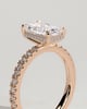 Thea - 4 Claw Pav Radiant Solitaire with Hidden Halo - 18k Rose Gold