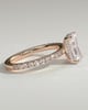 Thea - 4 Claw Pav Radiant Solitaire with Hidden Halo - 18k Rose Gold
