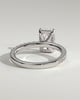 Thea - 4 Claw Pav Radiant Solitaire with Hidden Halo - 18k White Gold