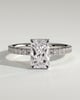 Thea - 4 Claw Pav Radiant Solitaire with Hidden Halo - 18k White Gold