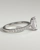 Thea - 4 Claw Pav Radiant Solitaire with Hidden Halo - 18k White Gold