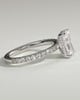 Thea - 4 Claw Pav Radiant Solitaire with Hidden Halo - 18k White Gold