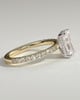 Thea - 4 Claw Pav Radiant Solitaire with Hidden Halo - 18k Yellow Gold / 18k White Gold