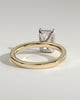 Thea - 4 Claw Pav Radiant Solitaire with Hidden Halo - 18k Yellow Gold / 18k White Gold