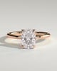 Tilly - Petal Claw Solitaire with Accent Leaf Detail - 18k Rose Gold