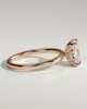 Tilly - Petal Claw Solitaire with Accent Leaf Detail - 18k Rose Gold