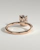 Tilly - Petal Claw Solitaire with Accent Leaf Detail - 18k Rose Gold