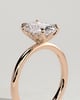 Tilly - Petal Claw Solitaire with Accent Leaf Detail - 18k Rose Gold