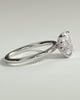 Tilly - Petal Claw Solitaire with Accent Leaf Detail - 18k White Gold