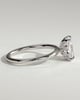 Tilly - Petal Claw Solitaire with Accent Leaf Detail - 18k White Gold