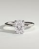 Tilly - Petal Claw Solitaire with Accent Leaf Detail - 18k White Gold