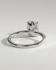 Tilly - Petal Claw Solitaire with Accent Leaf Detail - 18k White Gold