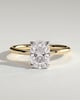 Tilly - Petal Claw Solitaire with Accent Leaf Detail - 18k Yellow Gold / 18k White Gold
