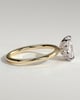Tilly - Petal Claw Solitaire with Accent Leaf Detail - 18k Yellow Gold / 18k White Gold