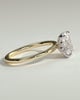 Tilly - Petal Claw Solitaire with Accent Leaf Detail - 18k Yellow Gold / 18k White Gold