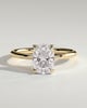 Tilly - Petal Claw Solitaire with Accent Leaf Detail - 18k Yellow Gold