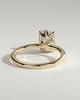 Tilly - Petal Claw Solitaire with Accent Leaf Detail - 18k Yellow Gold