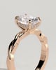 Trinity - Oval 4 Claw Solitaire with Twisted Band Engagement Ring - 18k Rose Gold