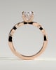 Trinity - Oval 4 Claw Solitaire with Twisted Band Engagement Ring - 18k Rose Gold