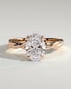 Trinity - Oval 4 Claw Solitaire with Twisted Band Engagement Ring - 18k Rose Gold