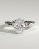 Trinity - Oval 4 Claw Solitaire with Twisted Band Engagement Ring - 18k White Gold