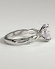 Trinity - Oval 4 Claw Solitaire with Twisted Band Engagement Ring - 18k White Gold
