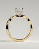 Trinity - Oval 4 Claw Solitaire with Twisted Band Engagement Ring - 18k Yellow Gold / 18k White Gold