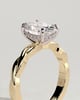 Trinity - Oval 4 Claw Solitaire with Twisted Band Engagement Ring - 18k Yellow Gold / 18k White Gold
