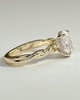 Trinity - Oval 4 Claw Solitaire with Twisted Band Engagement Ring - 18k Yellow Gold