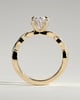 Trinity - Oval 4 Claw Solitaire with Twisted Band Engagement Ring - 18k Yellow Gold