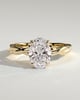 Trinity - Oval 4 Claw Solitaire with Twisted Band Engagement Ring - 18k Yellow Gold
