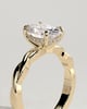Trinity - Oval 4 Claw Solitaire with Twisted Band Engagement Ring - 18k Yellow Gold