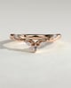 Veronica - Marquise-Round Accent Stones with Vine Band Wedding Ring - 18k Rose Gold
