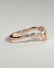 Veronica - Marquise-Round Accent Stones with Vine Band Wedding Ring - 18k Rose Gold